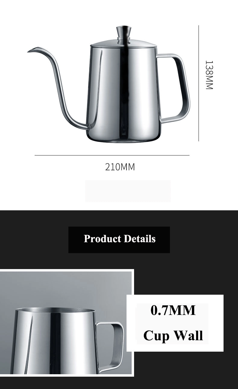 250ml Pour Over Stainless Steel Portable Tea Camping Coffee Supplier Kitchen Pour Good Grips Coffee Tools Swan Neck Kettle