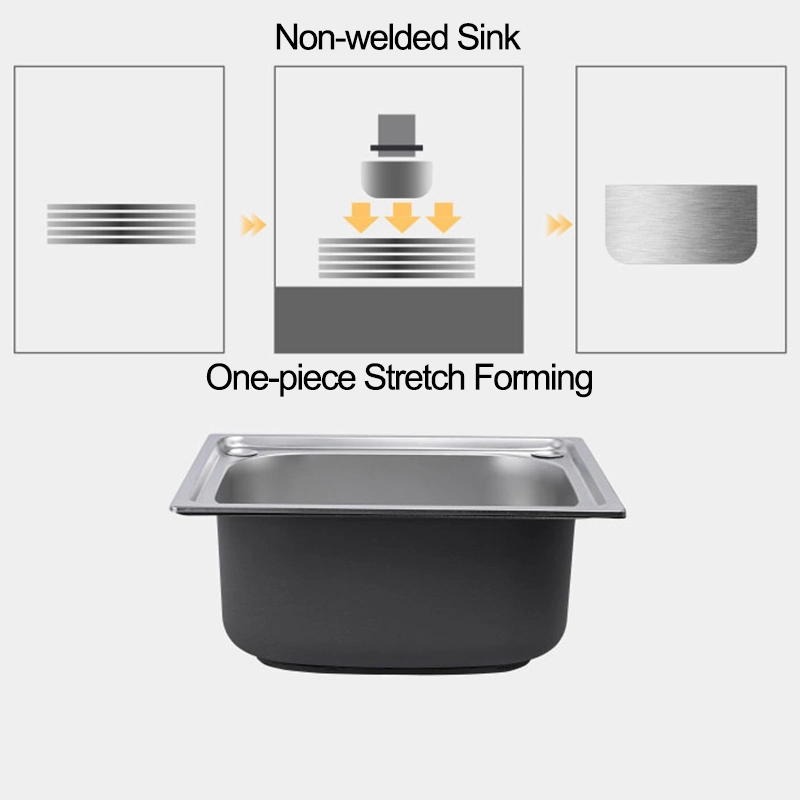 Aquacubic Kitchen Sink Stainless Steel Finished Brushed Single Bowl Sink Kitchen Above Counter or Undermount