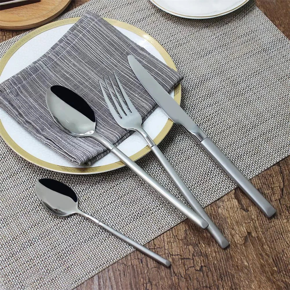 Luxury Titanium Flatware Set Stainless Steel Cutlery Wedding Table Decoration