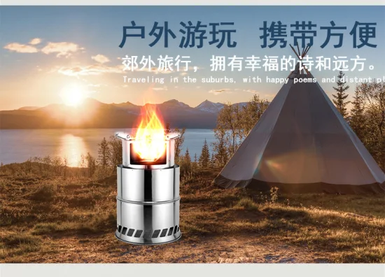 Outdoor Wood Stove Multi-Purpose Fuel Portable Picnic Stove Stainless Steel Split Charcoal Alcohol Stove