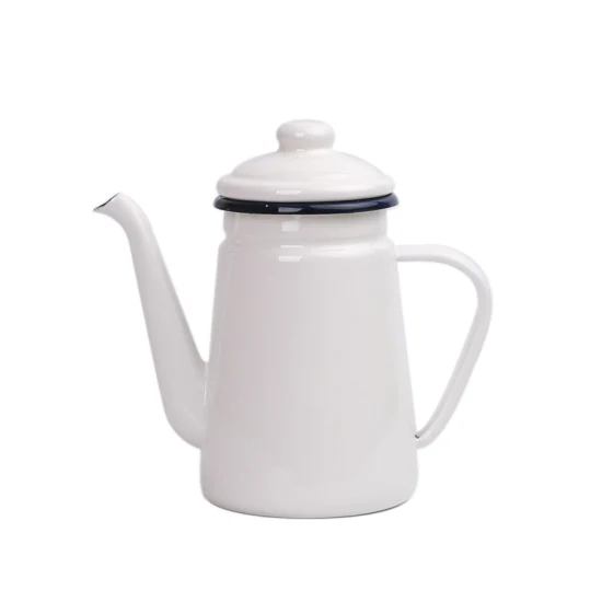 Camping Outdoors Coffee Pot Enamel Coating Milk Pitcher Water Jug Teapot Kettle