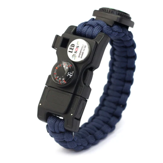 Paracord Bracelet Compass Opener Adjustable Scraper Fire Starter Multifunctional Survival Ai18273